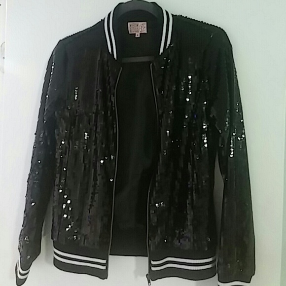 sequin baseball jacket